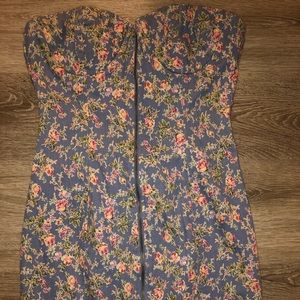 Forever 21 Floral Denim Dress
